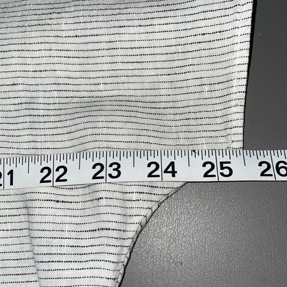 Catherine Malandrino 100% Linen Blouse – White & Black, Size M - Picture 10 of 11